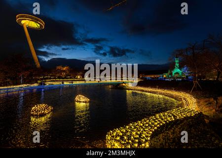 Nabana No Sato Beleuchtung 2022 Stockfoto