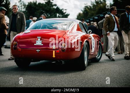 1960 Ferrari 250 GT SWB – Rot, Heckscheibe, Paddock Stockfoto
