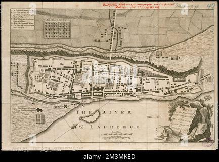 Stadtplan und Befestigungsanlagen von Montreal oder Ville Marie in Kanada, Montréal Québec, Karten, frühe Arbeiten 1800 Norman B. Leventhal Map Center Collection Stockfoto