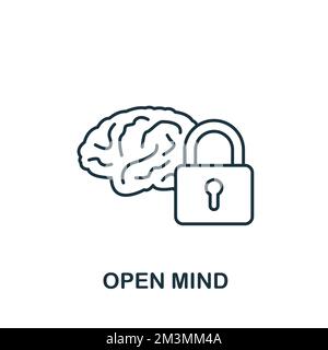 Symbol für „Open Mind“. Monochrom Simple Life Skills Symbol für Vorlagen, Webdesign und Infografiken Stock Vektor