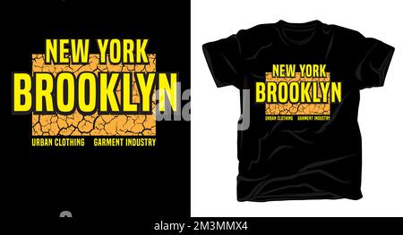 New york brooklyn – Modern Typography T-Shirt-Design mit Schablone Stock Vektor