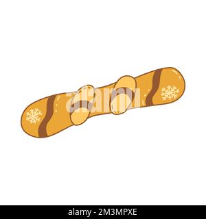 Snowboard. Wintersport, extreme Aktivität. Farbenfrohe Vektor-isolierte Illustration handgezeichnete Kritzelei. Einzelnes Element, Karte oder Symbolkontur Stock Vektor