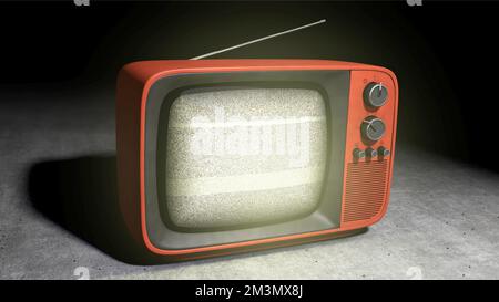 Retro-Fernsehen mit Bildstörungen Stockfoto