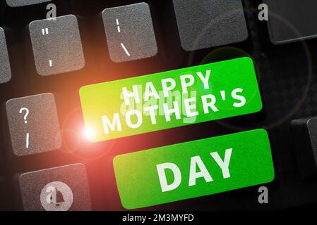 Text zeigt Inspiration Happy Mother's Day (alles gute zum Muttertag). Wort für gefeiert zu Ehren des Einflusses der Mutterschaft in der Gesellschaft Stockfoto