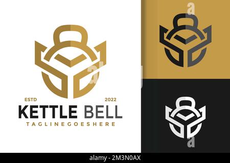 Eine Vektordarstellung der goldfarbenen Designvorlage für das abstrakte Y-Buchstabenlogo der Wasserkessel-Glocke Stock Vektor