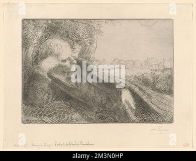 Portrait de Charles Baudelaire, Dichter, Baudelaire, Charles, 1821-1867, Alphonse Legros (1837-1911) Stockfoto