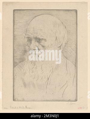 Portrait de Charles Darwin, Wissenschaftler, Darwin, Charles, 1809-1882, Alphonse Legros (1837-1911) Stockfoto