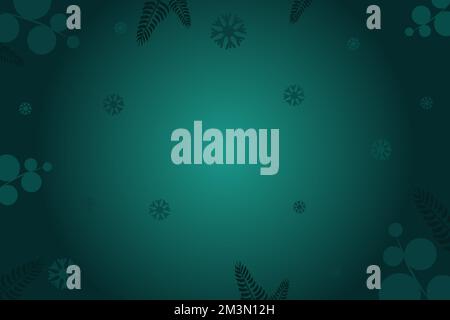 Dunkelgrüner Hintergrund für Neujahr und Weihnachten 2023 für Grußkarten oder Einladungen mit unauffälligen Mustern. Vektor. Vorlage. Postkarte. Einladung. Stock Vektor