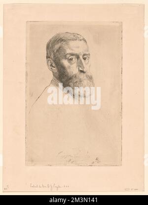 Portrait von Sir E. J. Poynter, P.R.A. , Malerkünstler, Poynter, Edward John, 1836-1919, Alphonse Legros (1837-1911) Stockfoto