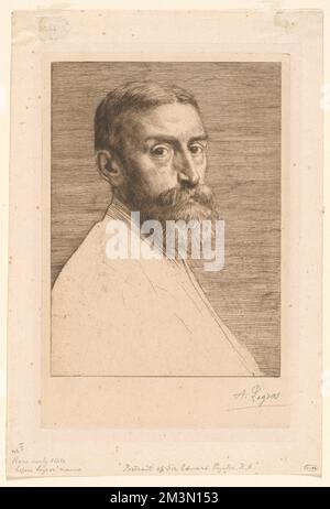 Portrait von Sir E. J. Poynter, P.R.A. , Malerkünstler, Poynter, Edward John, 1836-1919, Alphonse Legros (1837-1911) Stockfoto