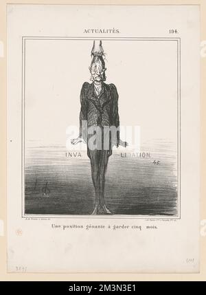 Une Position gênante à garder cinq mois. Honoré Daumier (1808-1879). Lithografien Stockfoto