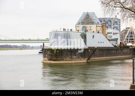 Das Lindt Schokoladenmuseum am Rhein, Köln köln. Schokoladen-Museumsgebäude. Stockfoto