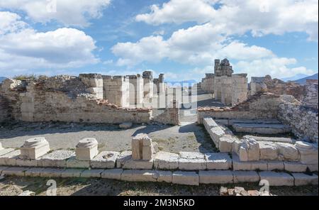 Sagalassos antike Stadt in der Nähe von Burdur, Türkei. Ruinen der oberen Agora in der römischen Stadt. Stockfoto