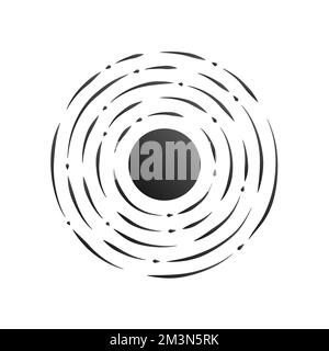 Black Sun Logo-Design. Abstrakte Logovorlage für Feiertage. Sonnenschein-Sternensymbol. Schwarzes Sonnenschild auf weißem Hintergrund. Symbol für abstrakte Form. Vektor Stock Vektor