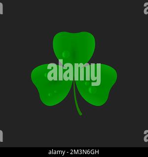 Shamrock-Blätter mit Wassertropfen. Vektordarstellung. Stock Vektor