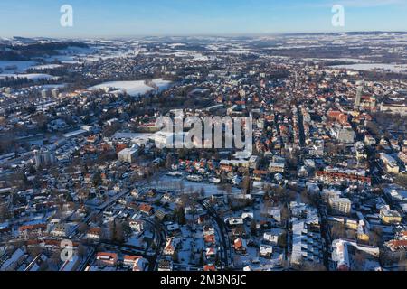 City Winter Schneeflugbayern Stockfoto