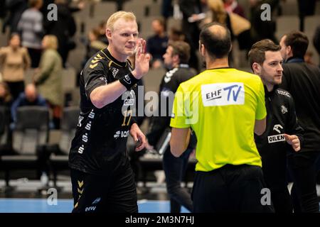 Aalborg, Dänemark. 15.. Dezember 2022. Patrick Wiencek (17) von THW Kiel nach dem EHF Champions League-Spiel zwischen Aalborg Handball und THW Kiel in der Sparekassen Danmark Arena in Aalborg. (Foto: Gonzales Photo/Alamy Live News Stockfoto