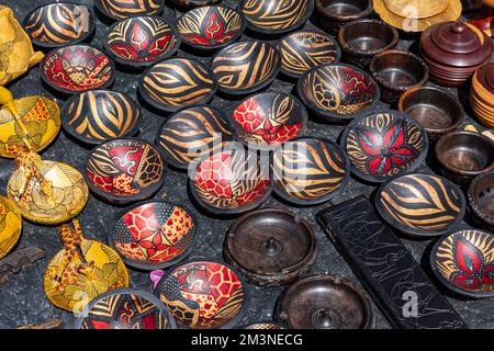 Handgefertigte Souvenirs in Windhoek, Namibia. Stockfoto