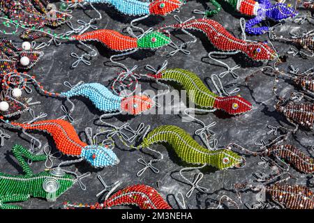 Handgefertigte Souvenirs in Windhoek, Namibia. Stockfoto