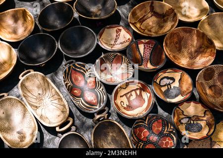 Handgefertigte Souvenirs in Windhoek, Namibia. Stockfoto