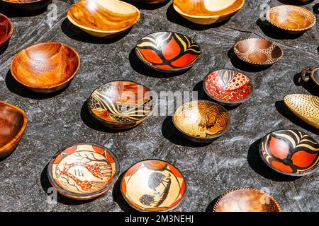 Handgefertigte Souvenirs in Windhoek, Namibia. Stockfoto