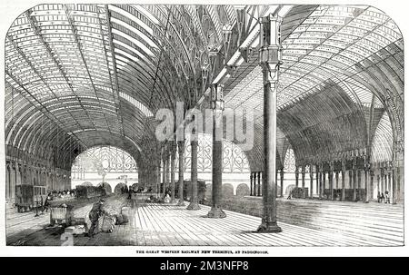 Great Western Railway Endstation Paddington Station 1854 Stockfoto