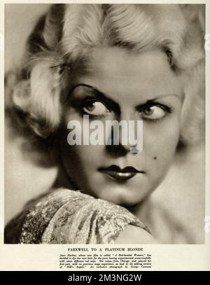 Jean Harlow 1932 Stockfoto