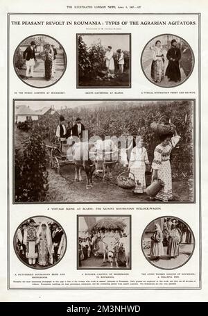 Bauernaufstand in Rumänien: Typen der agrarischen Agitatoren Stockfoto