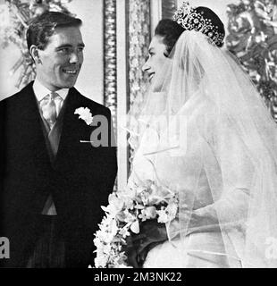 Hochzeit von Prinzessin Margaret und Anthony Armstrong-Jones Stockfoto