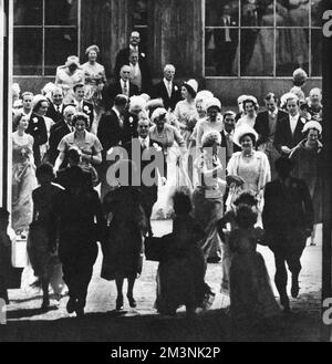 Hochzeit von Prinzessin Margaret - das Weggehen Stockfoto