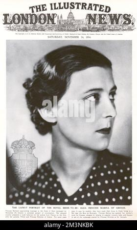 Königliche Hochzeit 1934 - Prinzessin Marina von Griechenland Stockfoto