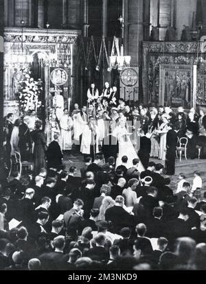 Königliche Hochzeit 1947 - Hochzeitszeremonie Stockfoto