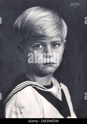 Prinz Philip, Herzog von Edinburgh 1927 Stockfoto