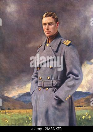 H.R.H. Prinz Albert, Herzog von York, später König George VI. (1895 - 1952), von einem Gemälde, das speziell für die illustrierten London News von John St. gefertigt wurde Helier Lander und erschien in der Royal Wedding Number 1923 (anlässlich seiner Hochzeit mit Lady Elizabeth Bowes-Lyon). Datum: 1923 Stockfoto