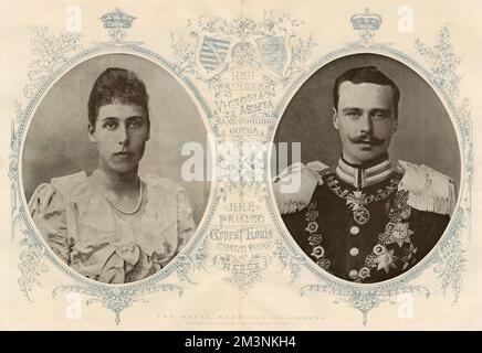 Heirat von Prinzessin Victoria Melita und Ernst Ludwig von Hessen Stockfoto