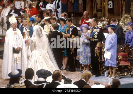 Königliche Hochzeit 1986 - Hochzeitszeremonie Stockfoto