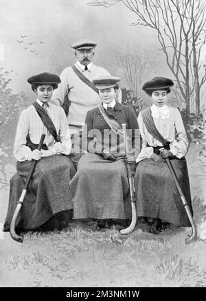 Der Duke of Connaught und die Familie als Hockeyspieler Stockfoto