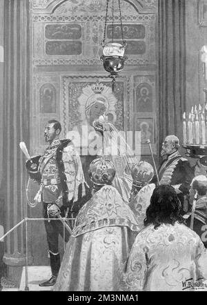 Hochzeit von Zar Nikolaus II. Und Prinzessin Alix von Hessen Stockfoto