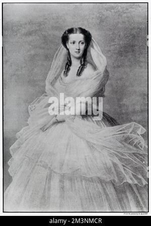 Prinzessin Alexandra von Dänemark (1844 - 1925), später Königin Alexandra, Gemahlin von König Edward VII., wurde um die Zeit ihrer Hochzeit mit dem Prinzen von Wales im Jahr 1863 dargestellt. Stockfoto