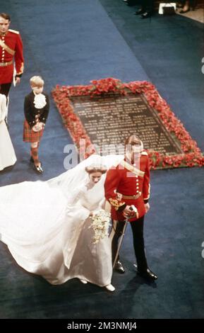 Heirat von Prinzessin Anne mit Mark Phillips Stockfoto