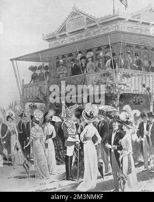 Der königliche Besuch in Irland, 1911 - Leopardstown-Rennen Stockfoto