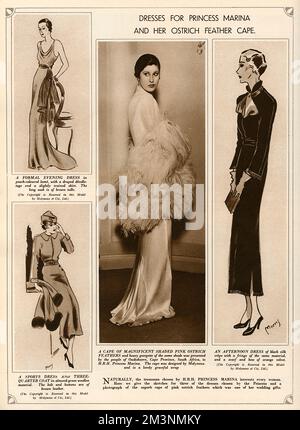 Royal Wedding 1934 - Kleider für Prinzessin Marina Stockfoto