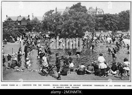 London Parks als Ersatz für das Meer: Bishop's Park Stockfoto