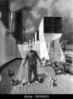 RMS Queen Mary, die Pets' Promenade Stockfoto