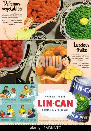 LIN-CAN-Werbung, 1953 Stockfoto