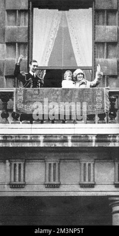 Der Herzog und die Herzogin von York mit Prinzessin Elizabeth Stockfoto