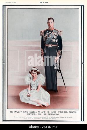 Prinzessin Elizabeth und König Georg VI Stockfoto