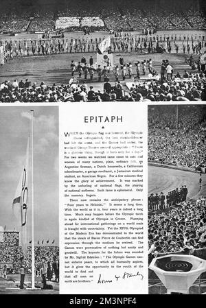 Abschlusszeremonie der Olympischen Spiele 1948 in London Stockfoto