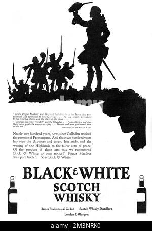 Werbung für Black & White Whisky Stockfoto