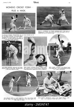 Cricket-Tour für Frauen, 1935 Stockfoto